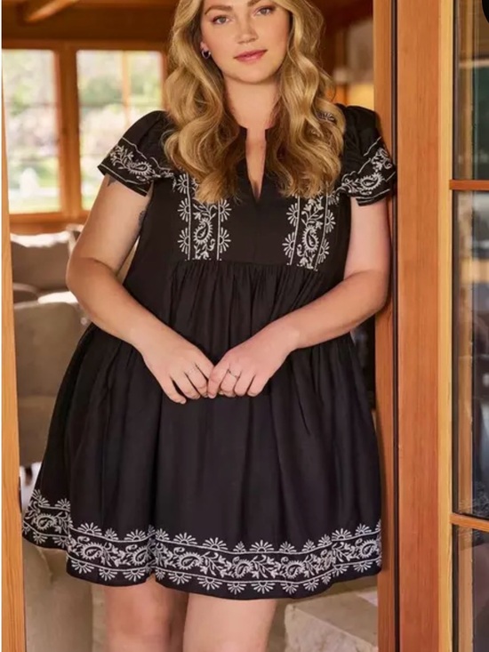 torrid Dresses & Skirts - torrid Deep Black Belle Isle Flutter Trapeze Mini Dress 1X NWT